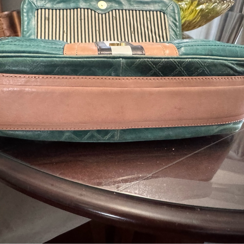 L.A.M.B. Green and Tan Shoulder Bag - Picture 9 of 9